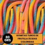 Gomitas Tubos de Frutillas Ácidas Coloridas
